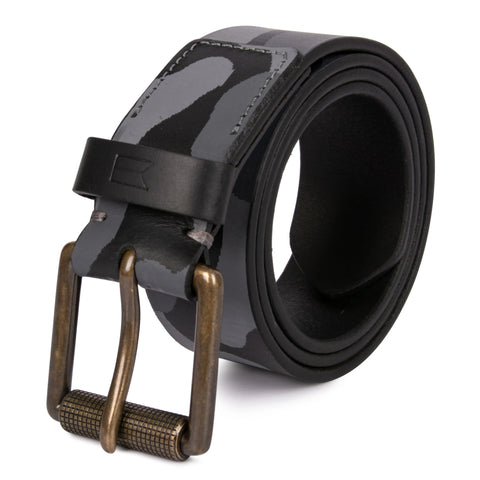 Genuine Black & Grey Leather Belt for men
