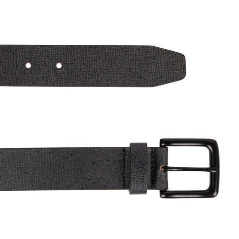 Genuine Black Textured Leather Belt for men